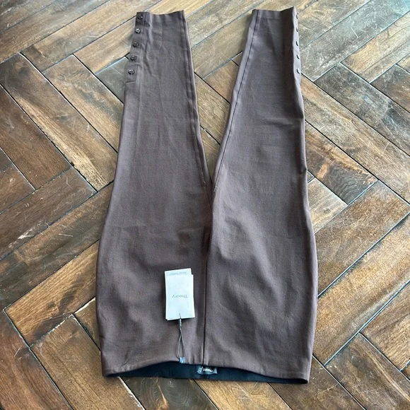 Theory Eco New Bistretch mocha button legging